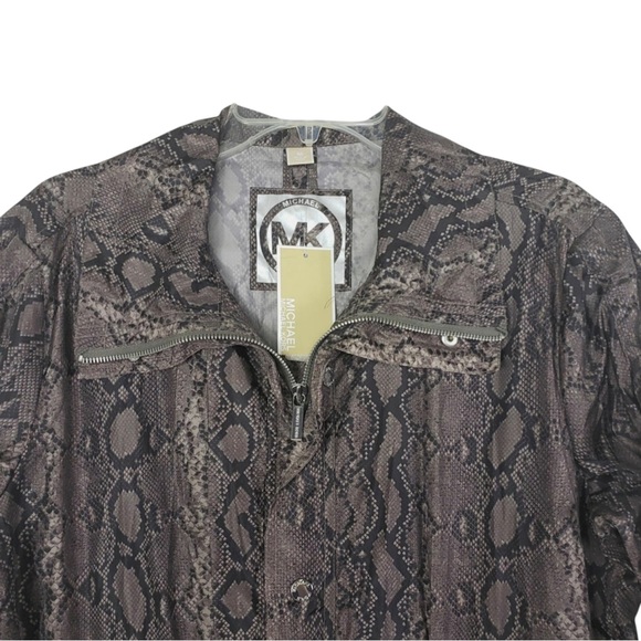 MICHAEL KORS NWT SNAKE SKIN RAIN JACKET SIZE SMALL PETITE $165 MSRP - Picture 5 of 8